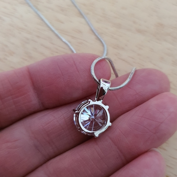 "Oh My Gosh" Silver Swarovski Crystal Necklace - Picture 4 of 5